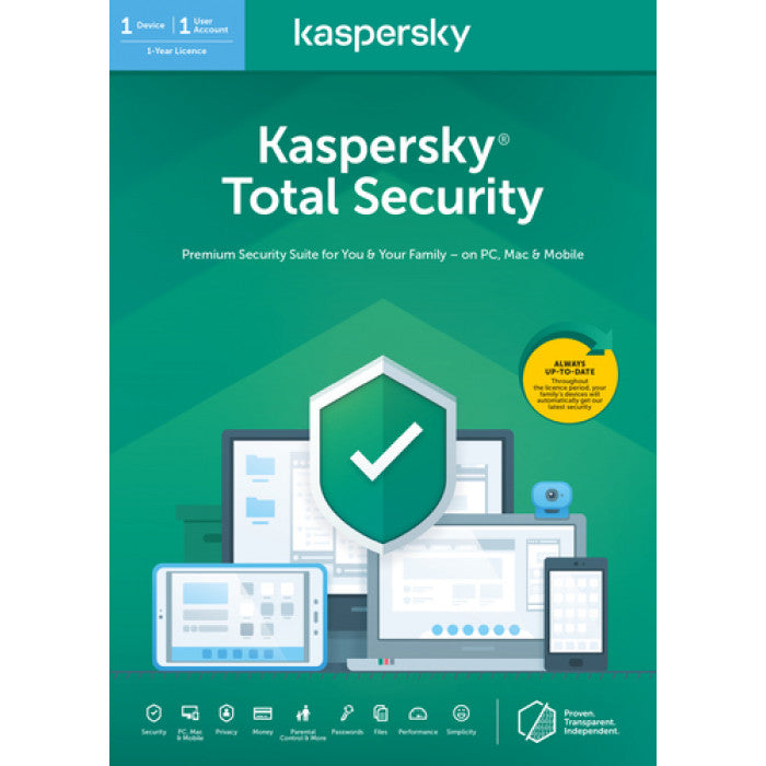 Kaspersky Lab Total Security 2022 Antivirus 1 an 3 Appareils